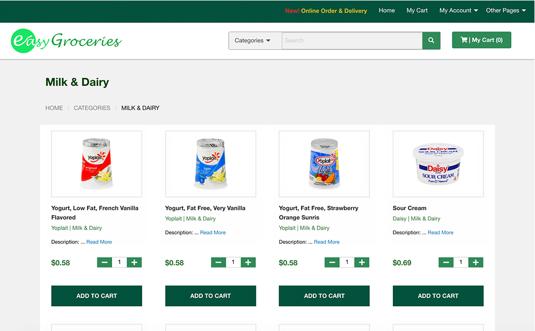 easy groceries screenshot