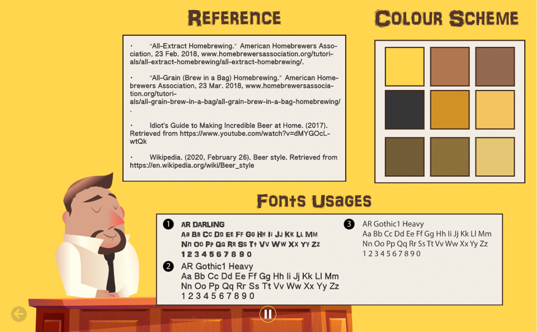 typography and colour scheme description